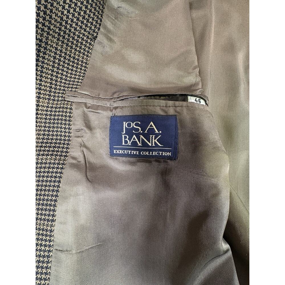 Jos A Bank Executive Collection Blazer Houndstooth Single Vent Flaws Size 46L - Picture 6 of 13